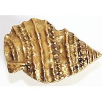 Emenee OR207-ABB Premier Collection Pointed Seashell 1-3/4 inch x 1-1/4 inch in Antique Bright Brass Nautical Series